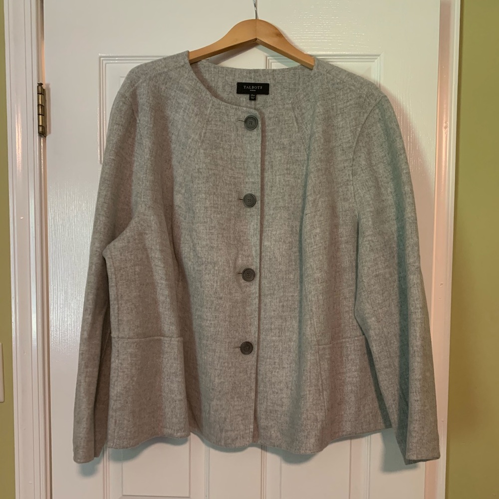 Double Faced Wool Peplum Blazer